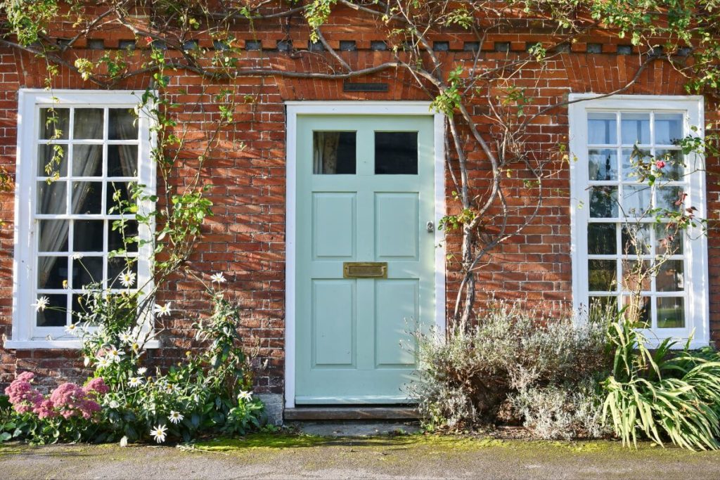Red brick house composite door
